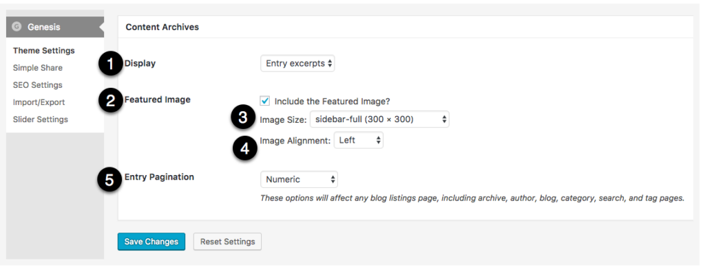 Genesis Theme Settings